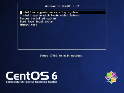 avvio dell'installazione di CentOS